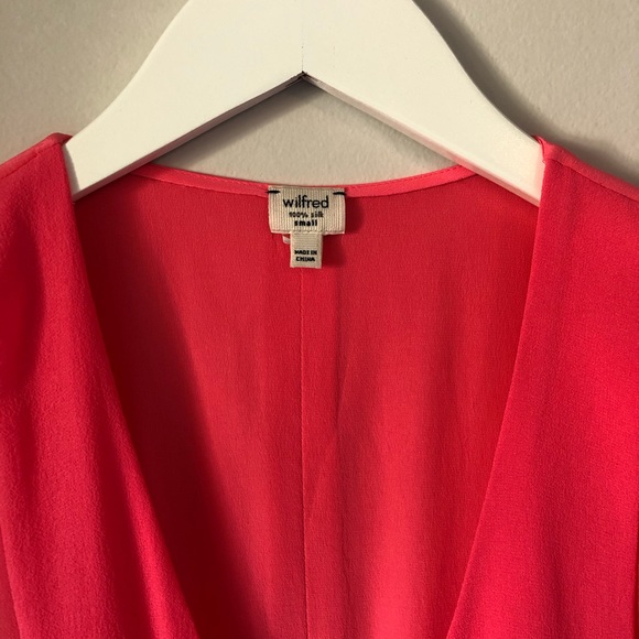 Wilfred Dance Hall Peplum Pink Silk Top - Picture 5 of 6